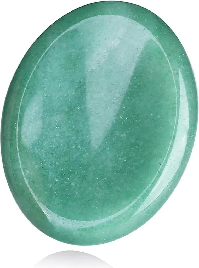 Pierre de Guérison Aventurine Verte Polie 4cm pour Soulagement Stress