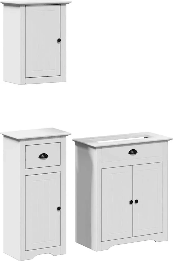 Aménagez votre salle de bains avec l'ensemble 3 pièces BODO blanc bois