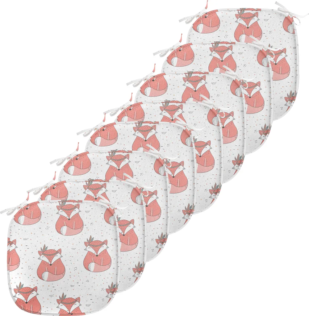 ABAKUHAUS Lot de 8 Coussins de Chaise 40x40 cm Imperméables Corail