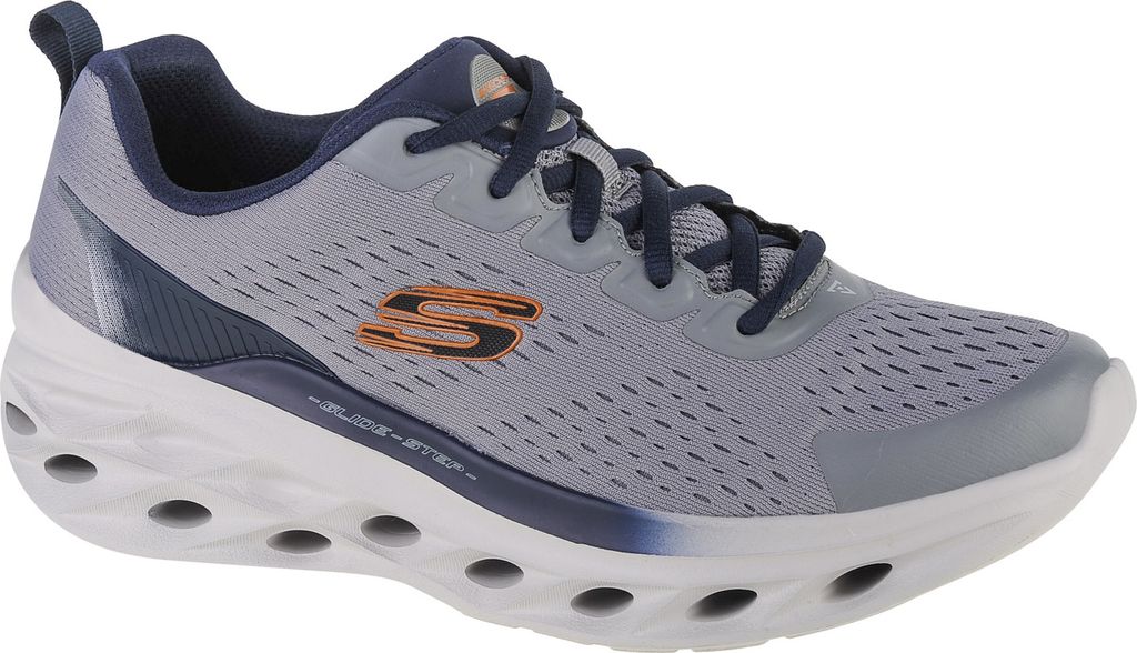 Skechers Glide Step Swift Frayment Herren Schnürung Stricken Vegane Turnschuhe Grau Mar e – 11 Großbritannien - 46 EU - 12 US / Grau Marine