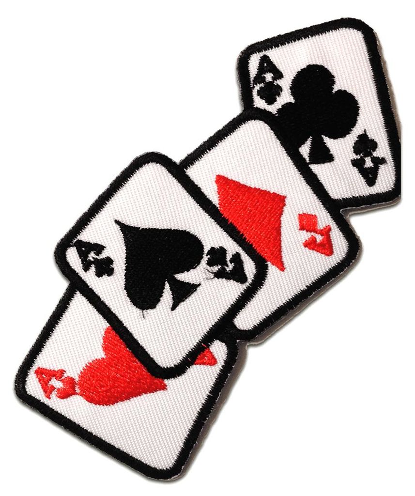 Asse Poker Karten Biker - Aufnäher, Bügelbild, Aufbügler, Produktbild 