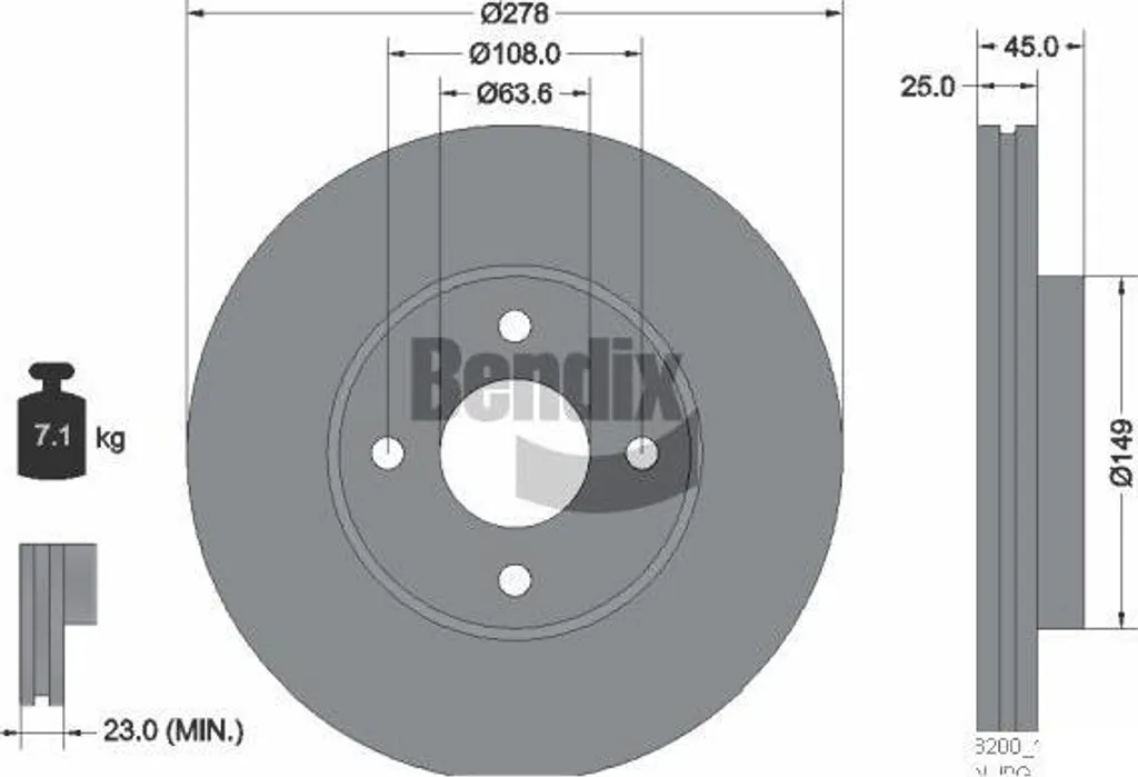 Disque de frein Ford Fiesta BENDIX BDS2223 OE 1335684 idéal entretien