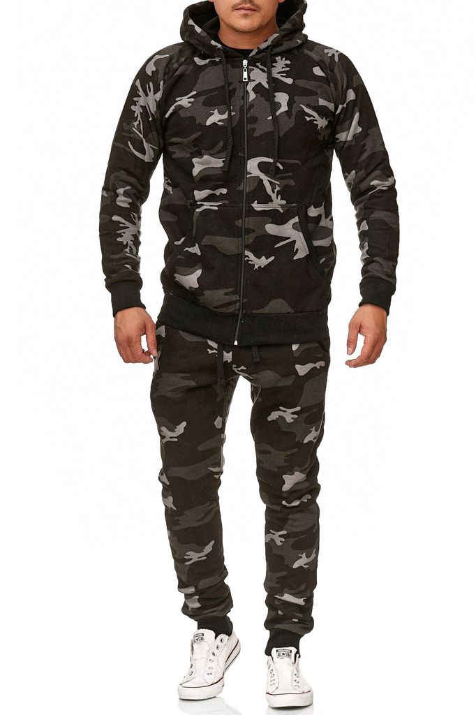 Herren Camouflage Hoodie Anzug Set Army Sportanzug Jogginganzug Trainingsanzug 