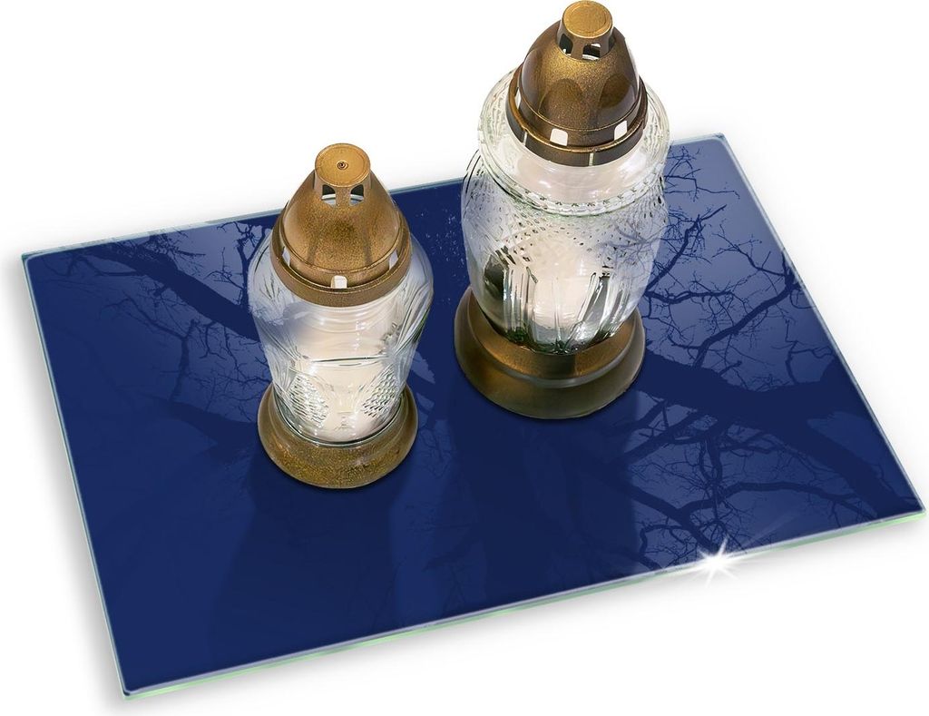 Unterlage für Kerzen Minimalistisch Glas Gummifüße - 80x52 cm - Blaue Farbe