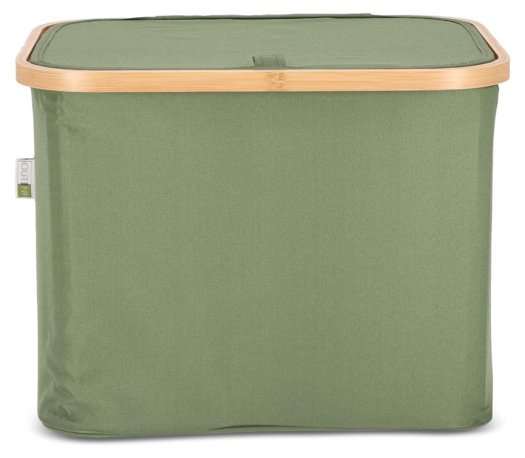 NOLVIO Wäschekorb, grün, 40 L, faltbar und stapelbar