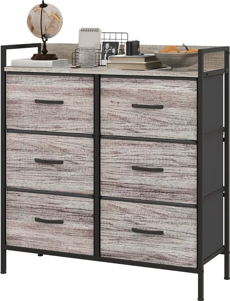 Grand Buffet de Rangement pour Salon Commode 6 Tiroirs Gain de Place