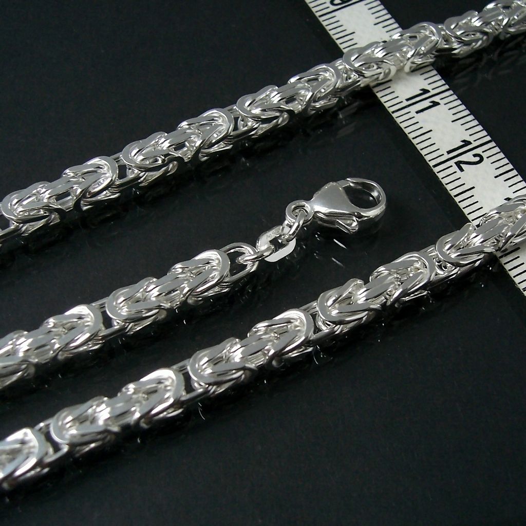 Kette ca.4mm Königskette vierkant glänzend Silber 925 55cm