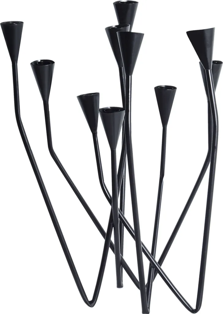 Centre de table bougeoir noir 10 bougies pour dîner et fête conviviale