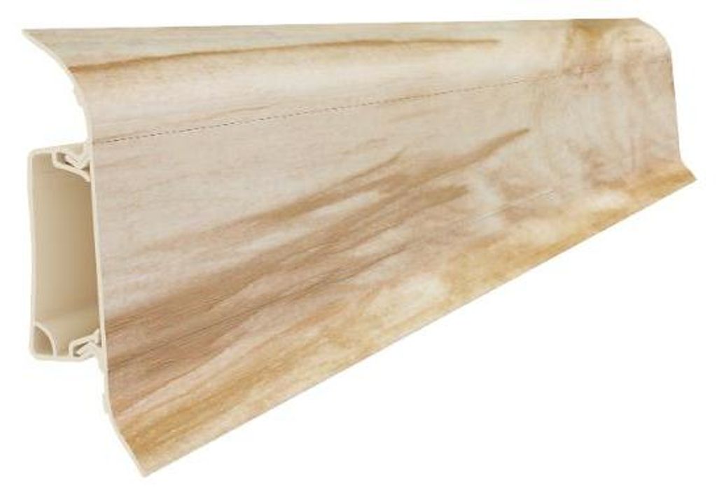 VILO IZZI Sockelleiste - Kunststoffleiste mit Kabelkanal 55x20mm - Wasserfest - Stoßfest - Flexible Kanten - Fußleiste - 2,5 m - Argento