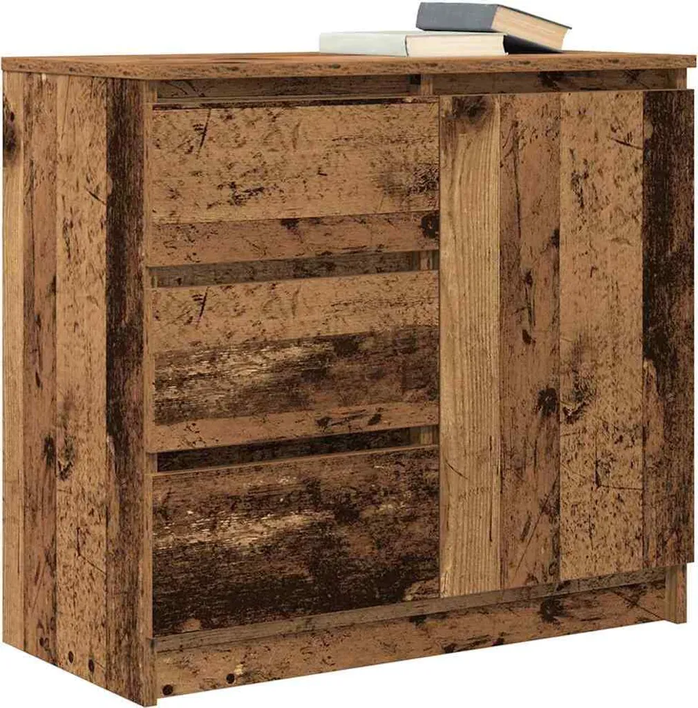 vidaXL Credenza con cassetto in legno di recupero 71x35x65 cm Materiale a base di legno - 4