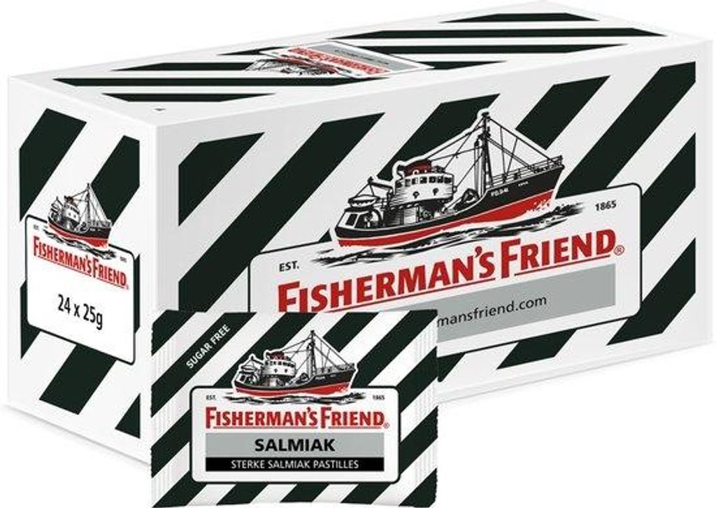 Fisherman's Friend Salmiak Suikervrij - 24 zakjes x 25 gram Productafbeelding 