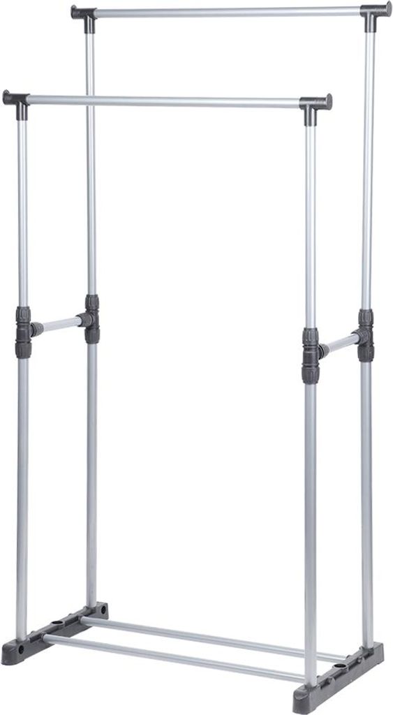 Double Rod Kleiderbügel Kleidertrockner Rack Balkon Kleidung hängenden Stand für den Heimgebrauch