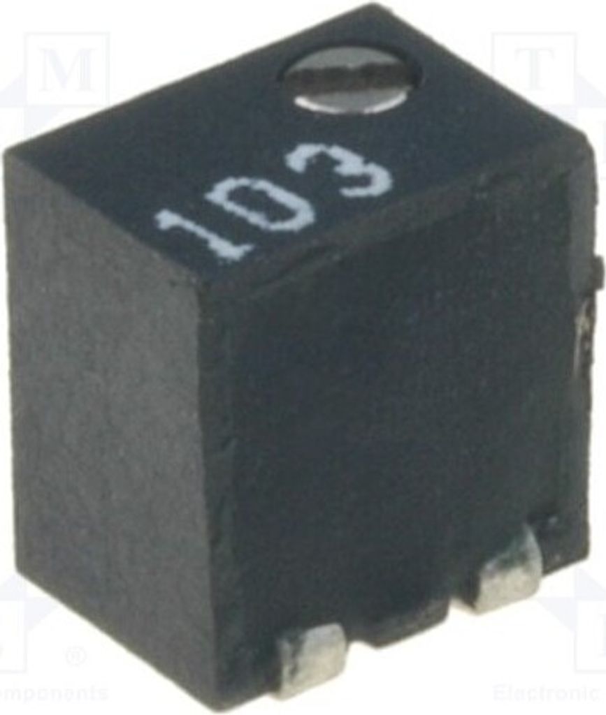 1x Potentiometer: für den Einbau stehend, 10kΩ 250mW 1801WSMD-10K SMD Potentiomet