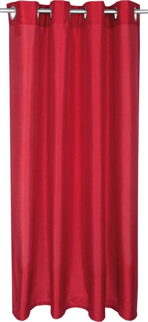 Gardine Alessia blickdicht mit Ösen ( 4cm ), Maße: 140x175cm, Farbe: Rot