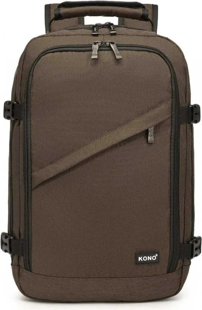 Sac à dos cabine 40x20x25 Ryanair Kono Expander marron 20L extensible