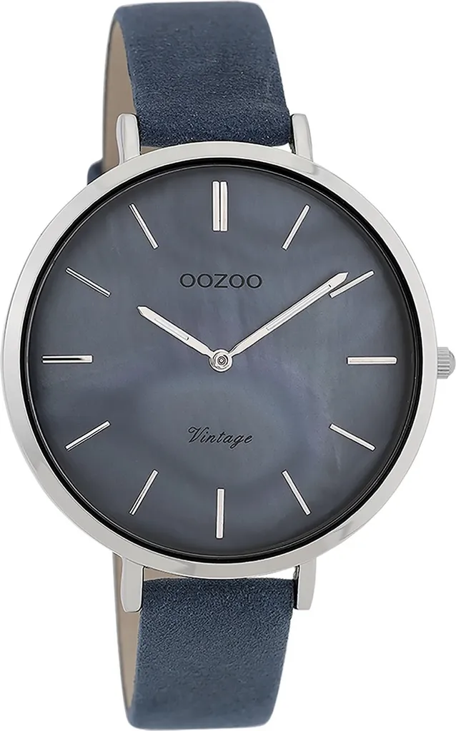 Montre Femme en Cuir Bleu Oozoo Vintage - Horlogerie Analogique Stylée