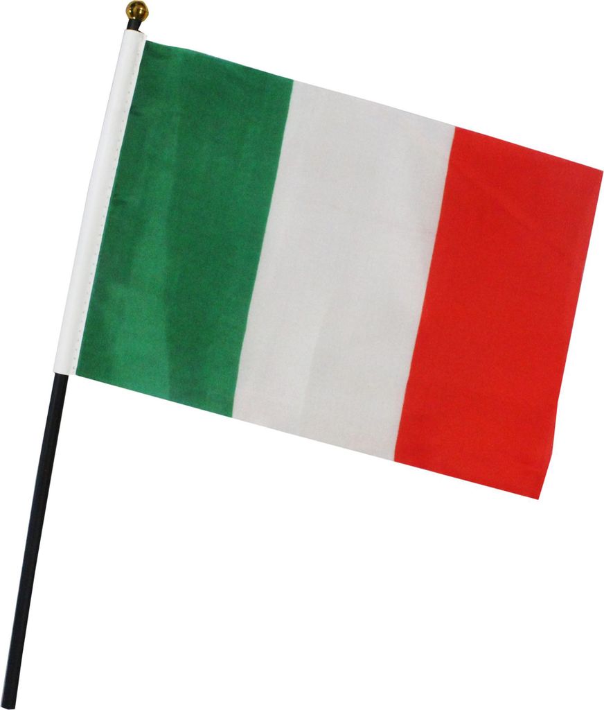 Fahne Flagge 15x23cm mit schwarzem Kunststoffstab "ITALIEN" Produktbild 
