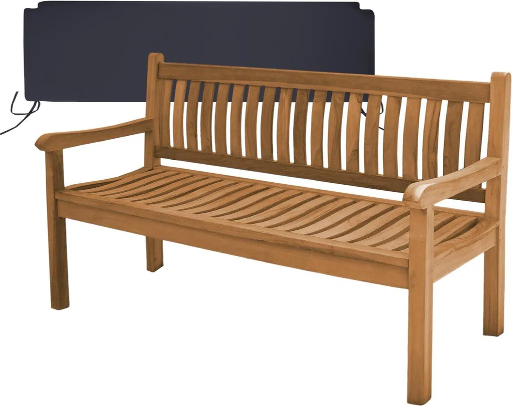 Banc de jardin Arezzo Teako Design en teck massif noir 150x63x90cm