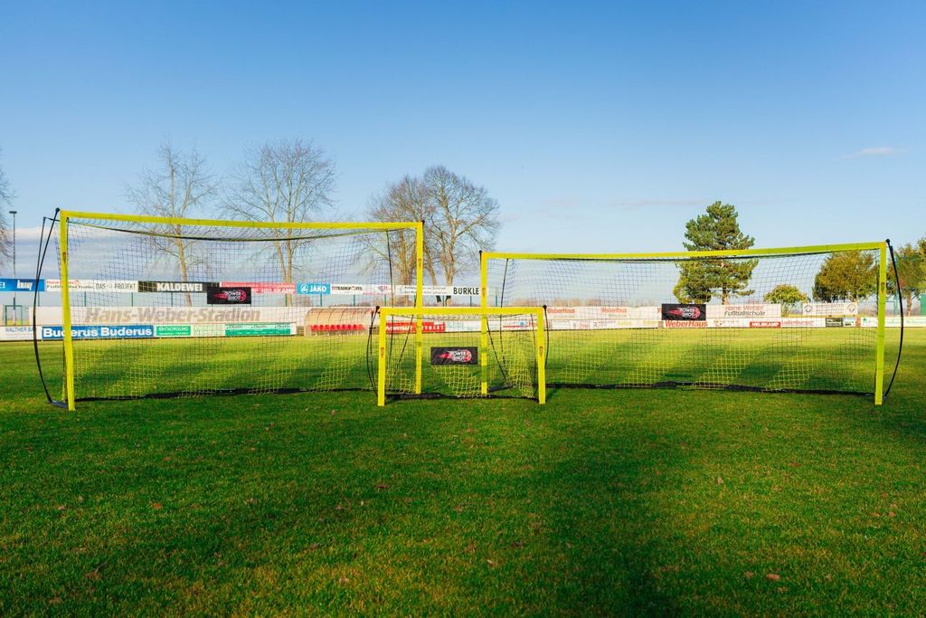 Quickfire Fußballtor von POWERSHOT - 2 in 1 - 3,6 x 1,8m - Fussballtor Garten