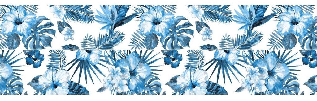 Selbstklebende Aufkleber für Treppenstufen und Setzstufen – TROPICAL SANTOS – 2 Streifen à 18,5 x 129,5 cm