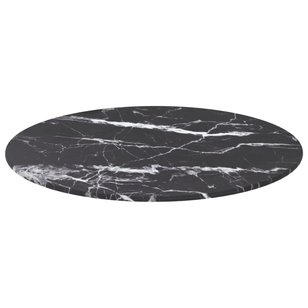 vidaXL Tischplatte Schwarz Ø50x0,8 cm Hartglas in Produktbild 