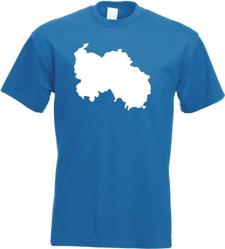 Kiwistar - T-Shirt - royal - Südossetien Umriss Kontur Herren Funshirt Bedruckt Design Sprüche Spruch Motive - mit Motiv Bedruckt - Funshirt Desi...