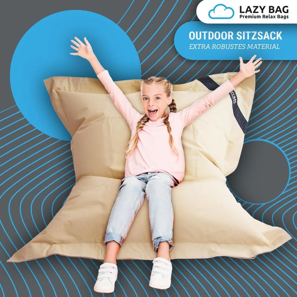 Lazy Bag Junior Beige: La Poltrona Sacco per i Piccoli di Casa - 4
