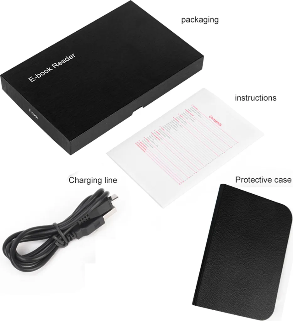 Liseuse BK6006 300ppi HD Écran Encre E-Ink 4Go avec Support Carte TF 32Go