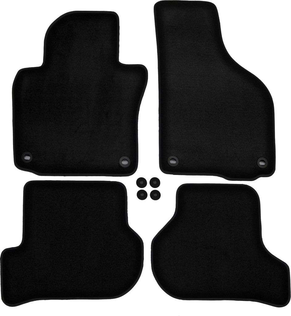J&J AUTOMOTIVE | Premium schwarz Fußmatten Autotepiche Passend Für Volkswagen Golf 5 2003-2008 4tlg, Genaue Passform, rutschfeste Untregrund, mit...