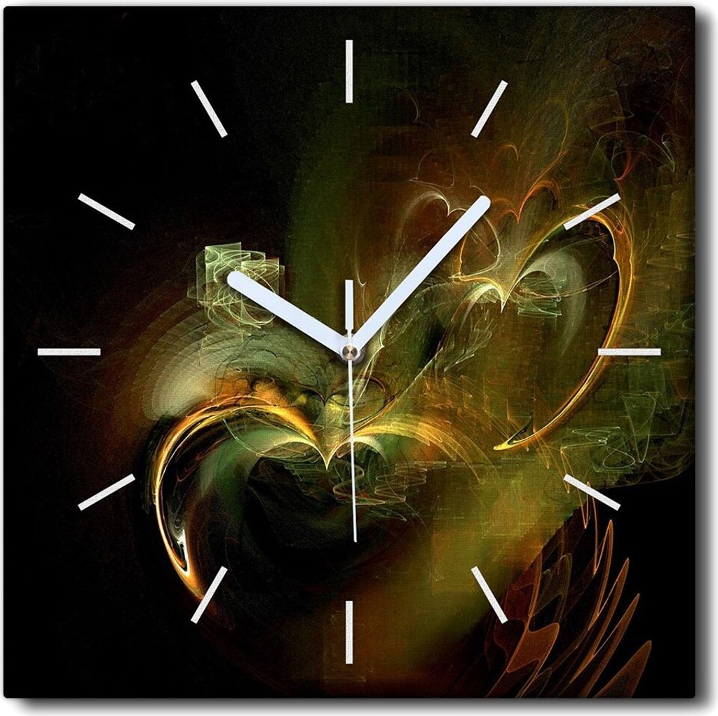 Coloray Uhr auf Leinwand 30x30 cm Wand Uhr Dekoration Wohnzimmer Segeltuch weiße Zeiger -Kunst-Kunst-Abstraktion.