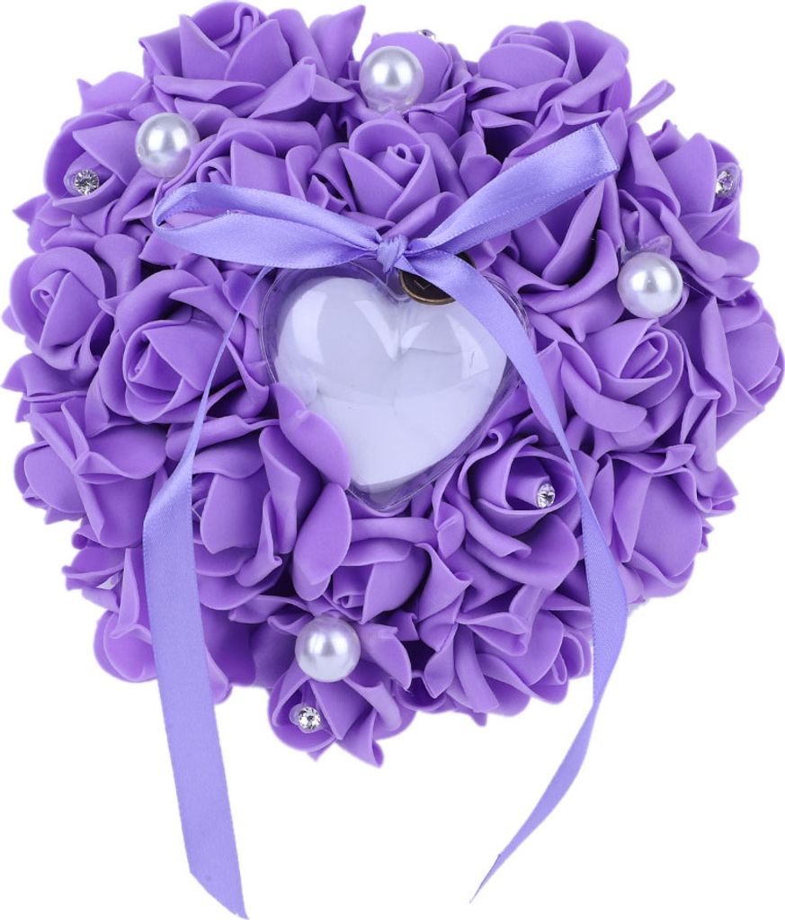 Romantische Rosen-Hochzeitsgeschenke, Herz-Perlen-Geschenkbox, Ringbox, Kissen