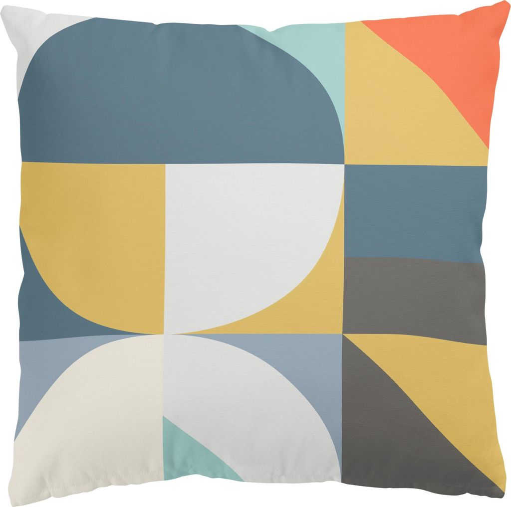 Dekokissen Muster drinnen / Indoor Zierkissen Canvas waschbar Geometrisch bunt Sofakissen mit Füllung
