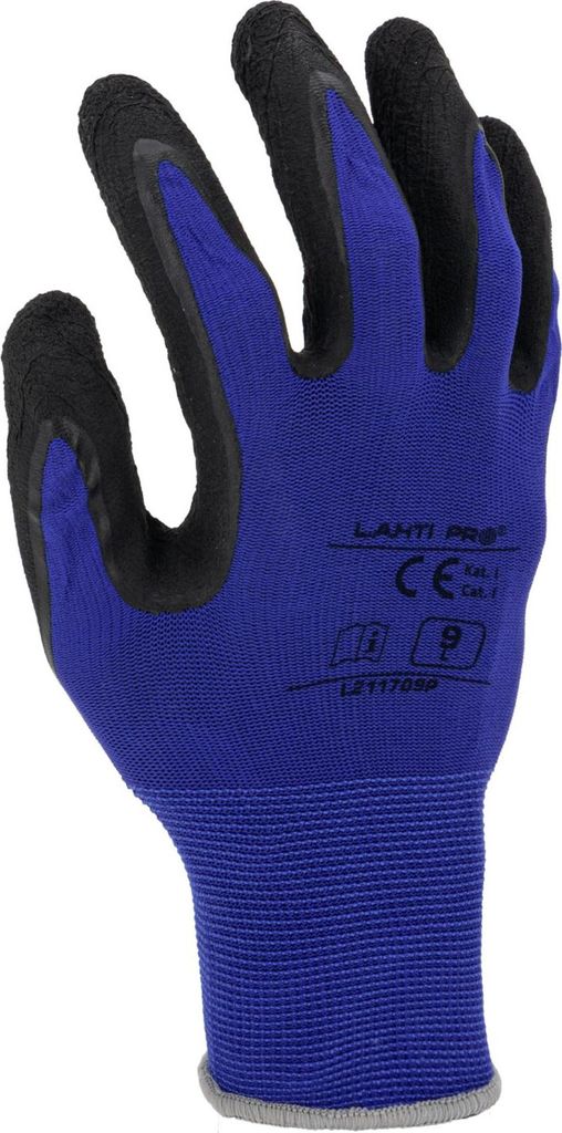 Latexhandschuhe Schwarz-Grau L211708P, Karte, "8", Ce, Lahti