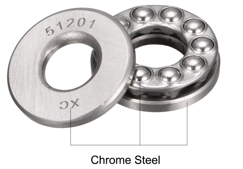 2 Stš¹ck Miniatur Axialkugellager 51201 12mm x 28mm x 11mm Chromstahl mit Unterlegscheibe