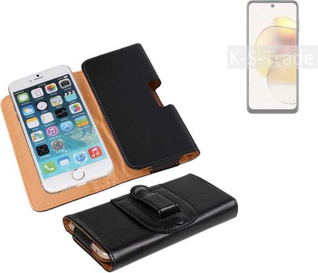 K-S-Trade Schützhülle Handyhülle kompatibel mit Motorola Moto G73 5G Holster Gürtel Tasche Schutzhülle Handy-Tasche Smartphone Case Seitentasche