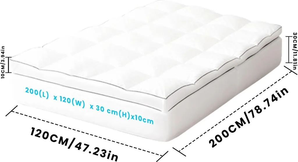 Surmatelas double 120x200cm pour soulager le dos et améliorer le lit - 2
