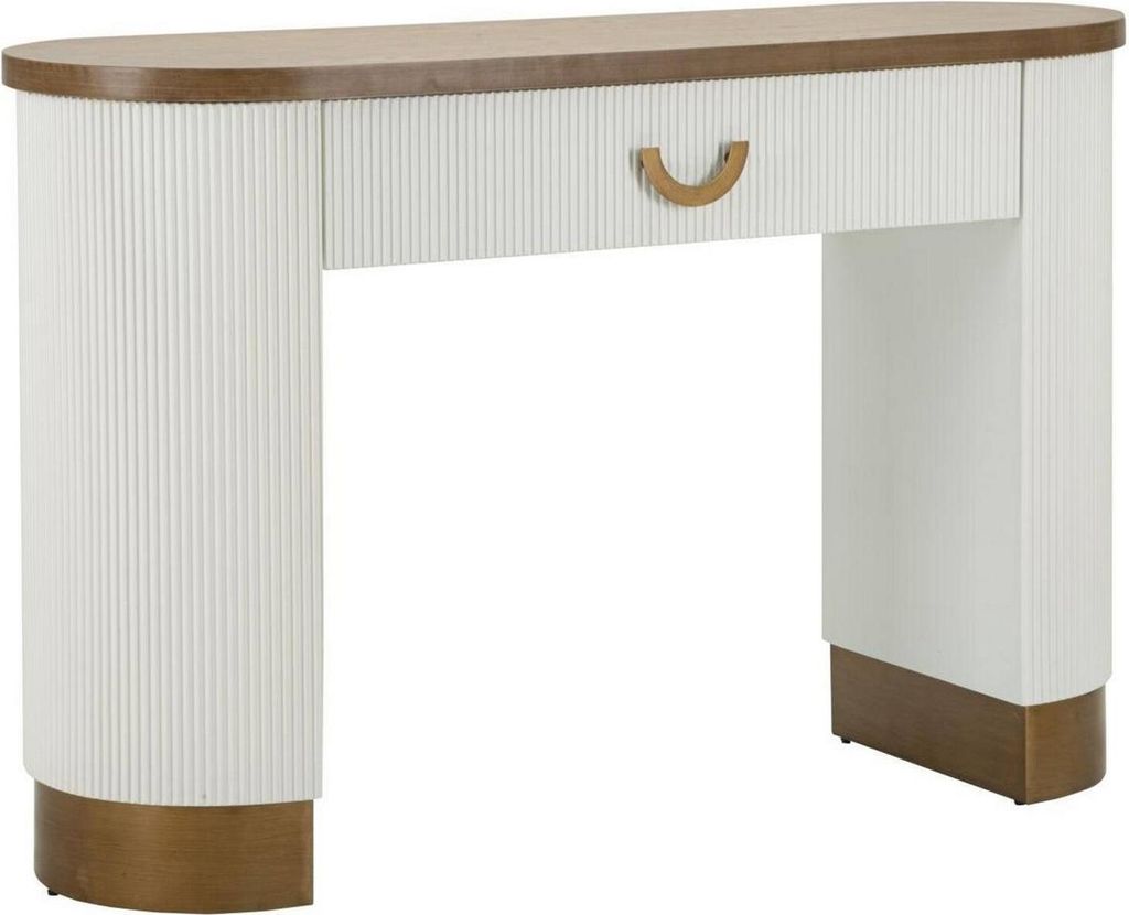 Konsolentisch Cadre, Tisch, Eingangskonsole, Regal, 121x40 h78 cm, Weiß und Braun