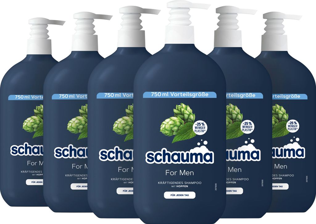SCHAUMA Shampoo 750 ml For Men, 6x 750 ml Produktbild 