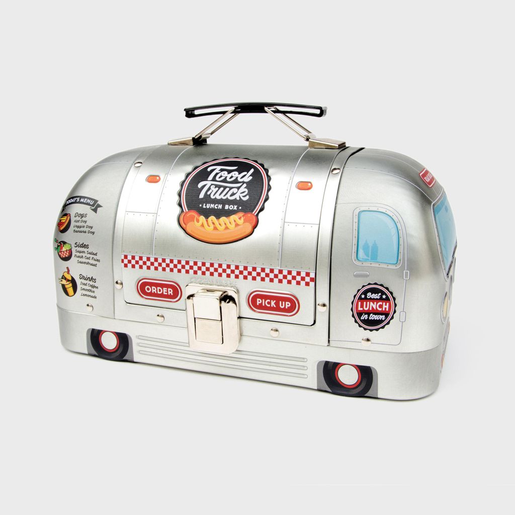 Lunchbox aus Blech für Imbisswagen – Vintage-Lunchbox mit Griff