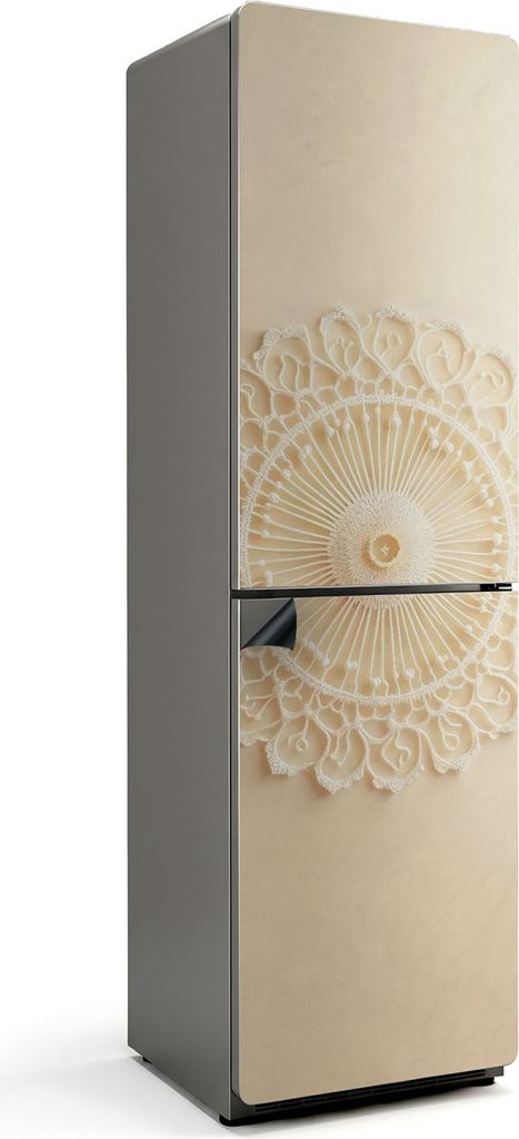 Spitzenmuster im Kreis – Magnetische Kühlschrank Abdeckung – Dekorfolie magnetisch Küche – Kühlschrank Magnet Deko – selbstklebende Magn...