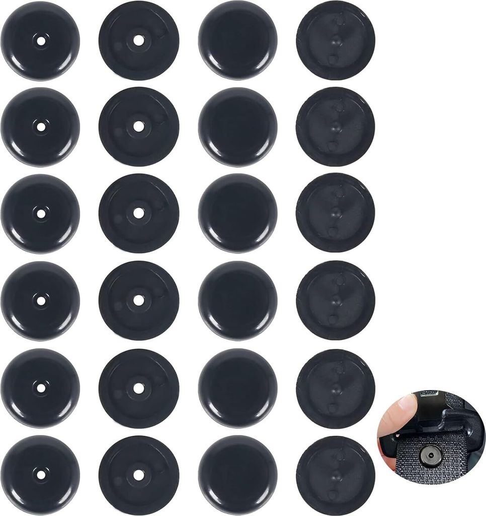 12er Set Sicherheitsgurt Stopper Schwarz Robuster Produktbild 