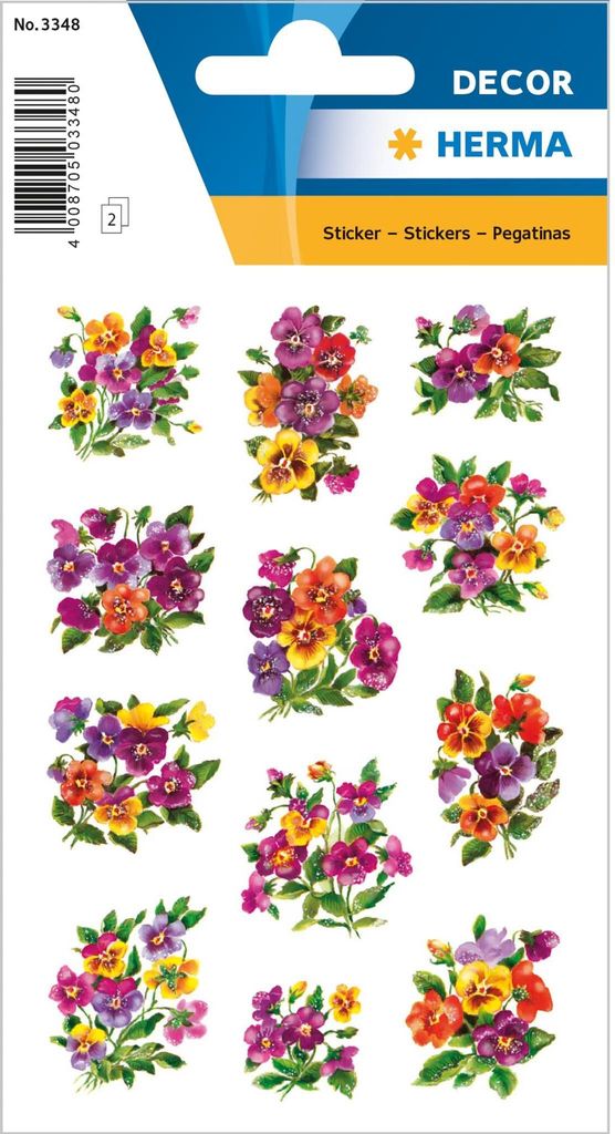 HERMA 3348 Sticker DECOR "Veilchengestecke" beglimmert Zdjęcie produktu 