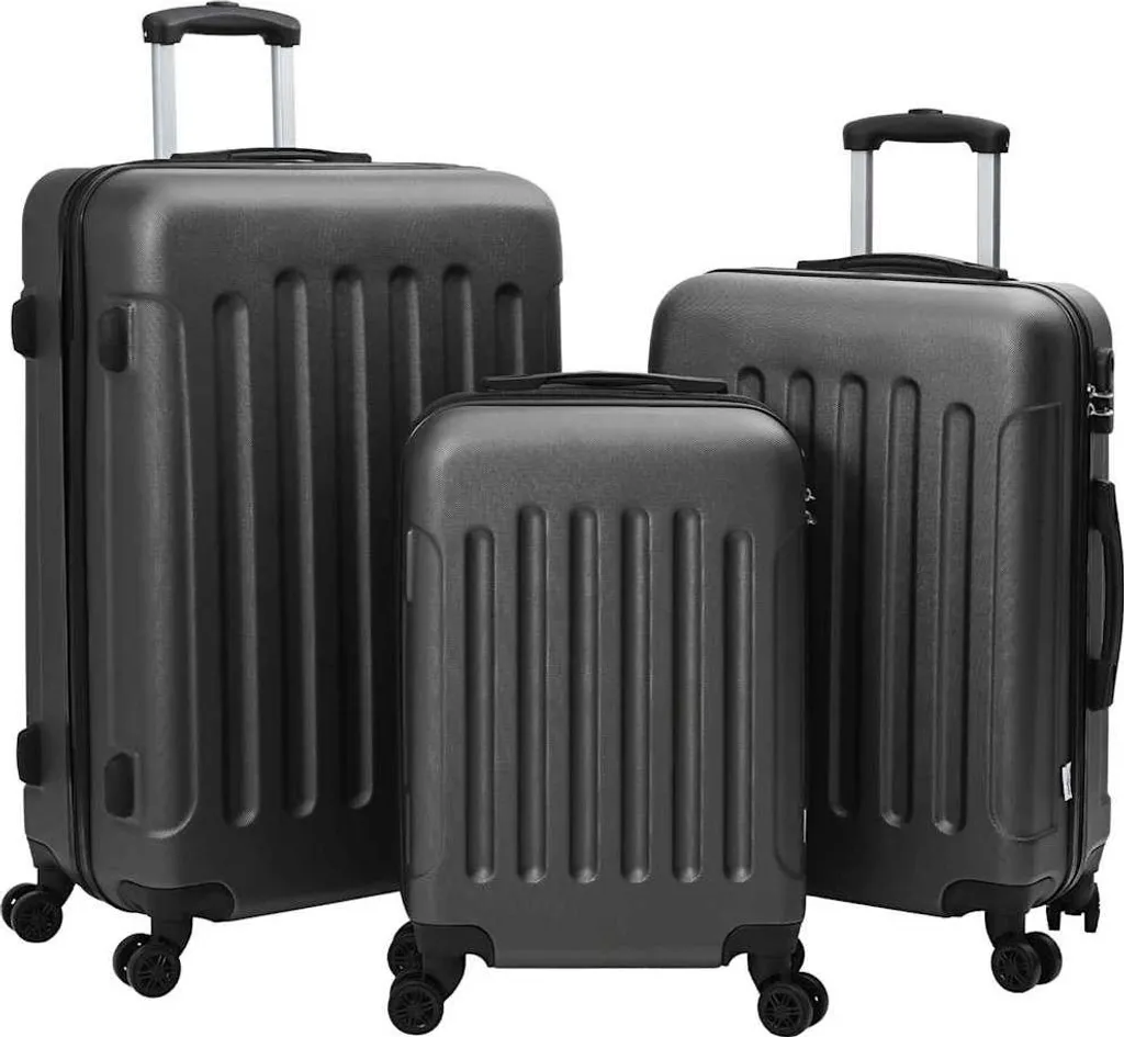 Valises de voyage lot de 3 grands modèles rigides gris foncé