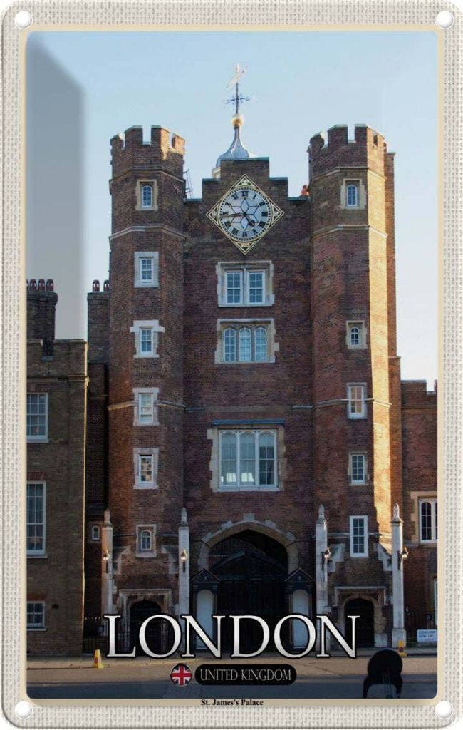 vianmo Blechschild 30x20 cm London St. James ́s Palace UK Bildmotiv Reisemotiv Abenteuer Reisen Urlaub