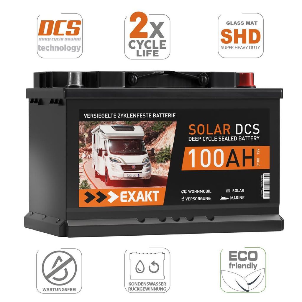 Solarbatterie 100Ah 12V EXAKT DCS