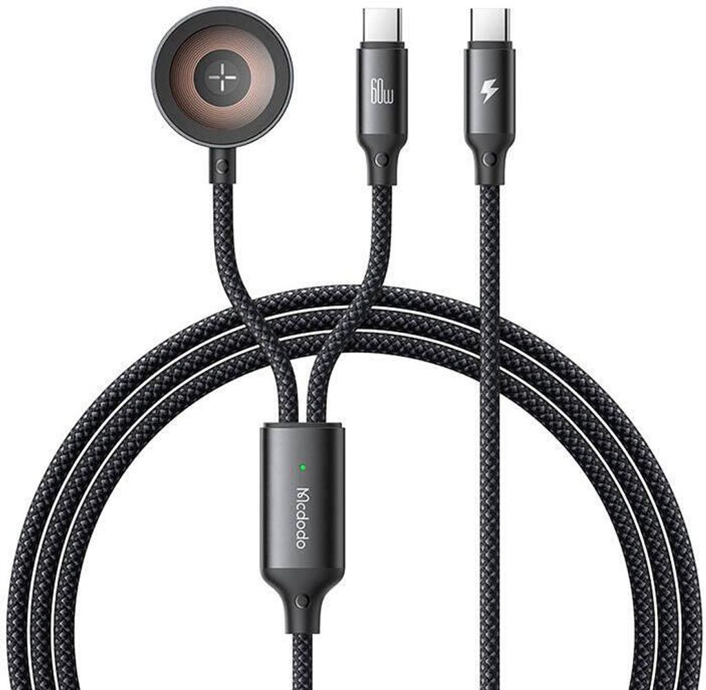 Mcdodo CA-2200 2-in-1 USB-C-Kabel + Apple Watch-Ladegerät, 60 W, 1,2 m