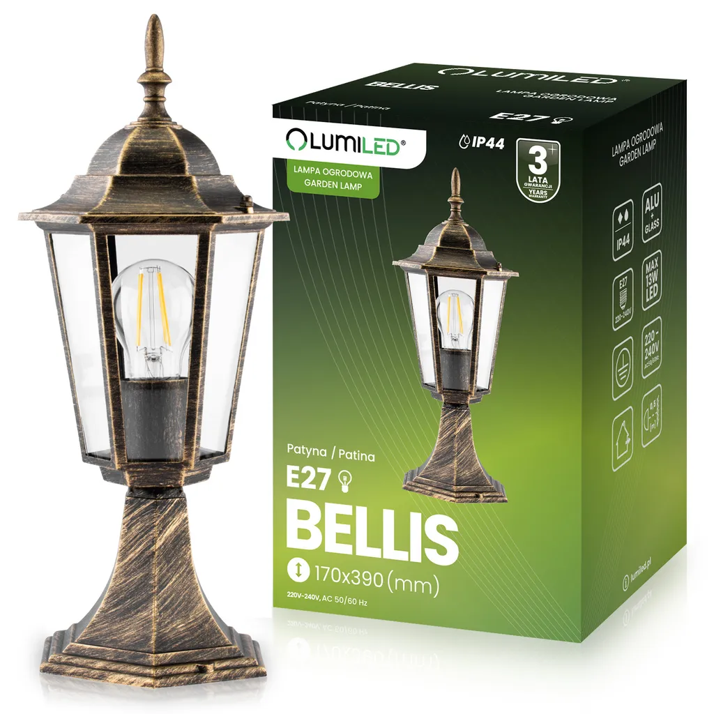 Lampe d'allée Jardin Vintage pour Balisage Extérieur 38cm Etanche IP44