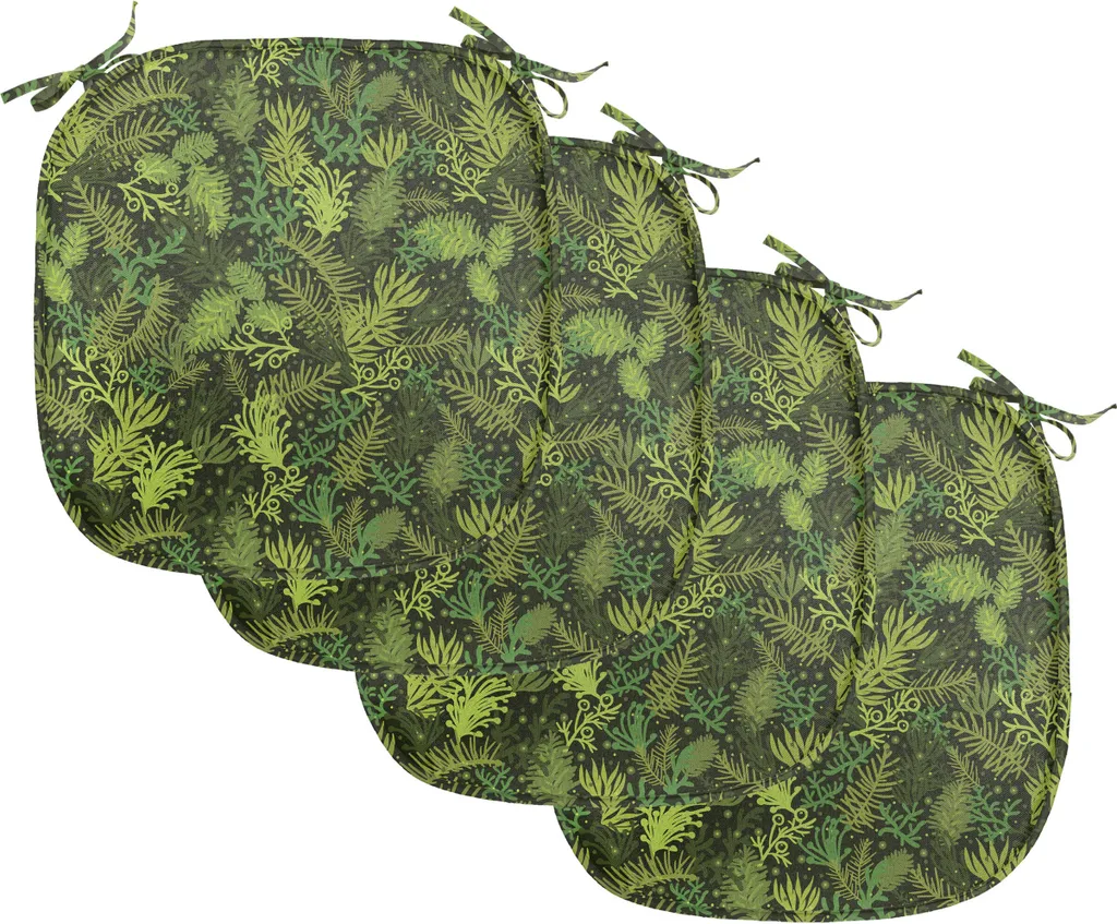 ABAKUHAUS Lot de 4 Coussins de Chaise 40x40 cm Vert Olive Imperméables