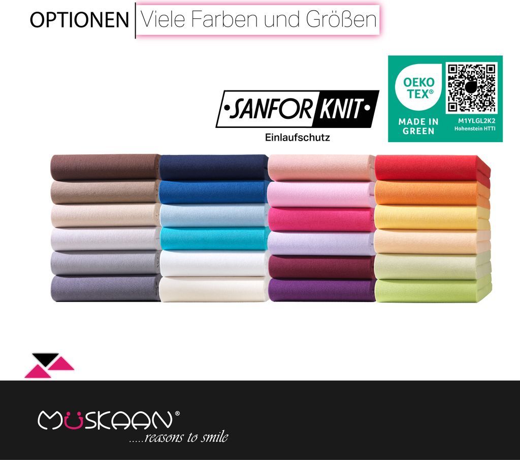 Müskaan Jersey Spannbettlaken 90x200cm - 100x200cm rosa bis Produktbild 6