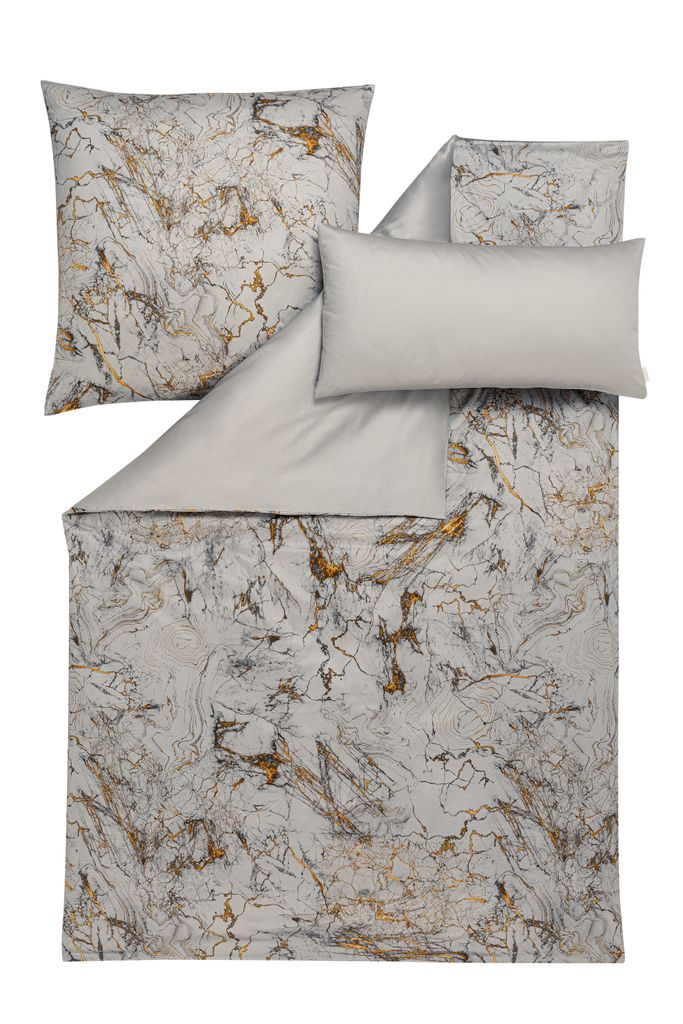 Estella Mako-Satin Bettwäsche Raphael (3teilig), silber, Produktbild 